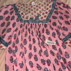 Pink and blue blouse